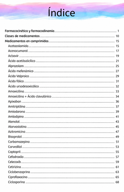 Libreta de Fármacos en comprimidos